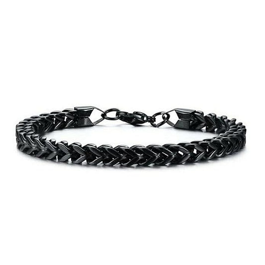 Criss-cross stainless steel bracelet